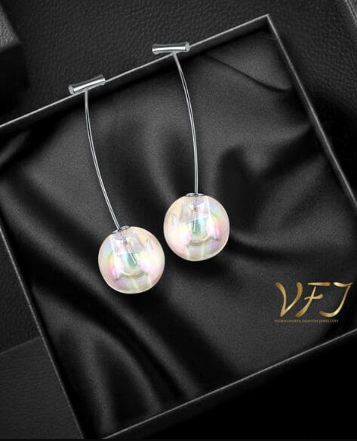 White cherry Drop Earrings – Modern Minimal