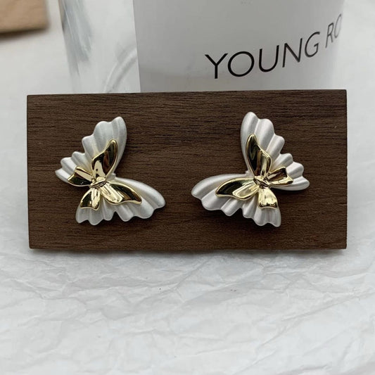 Golden Flutter Butterfly Studs
