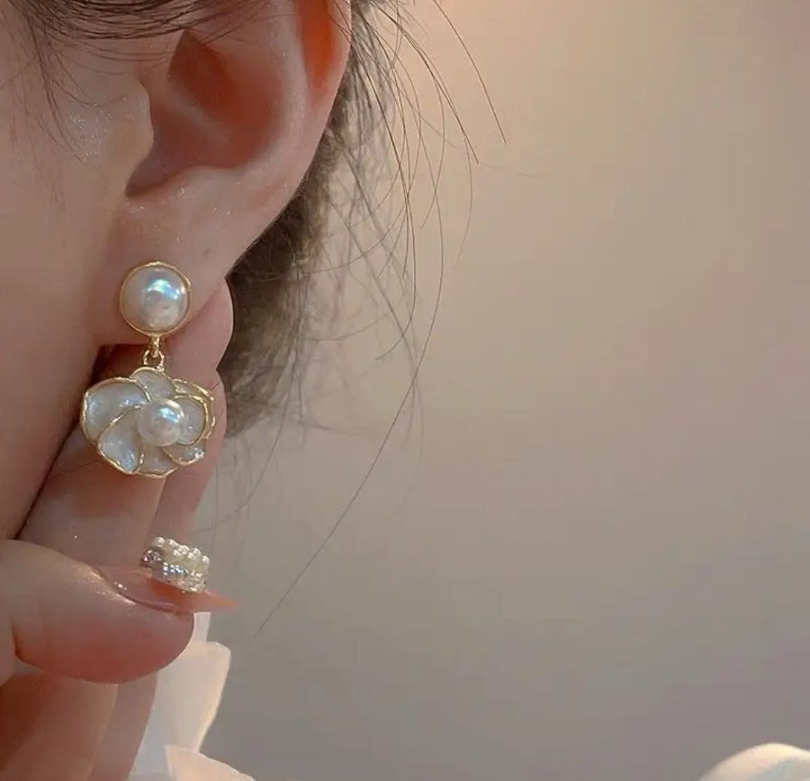 Pearl Blossom Drop Earrings