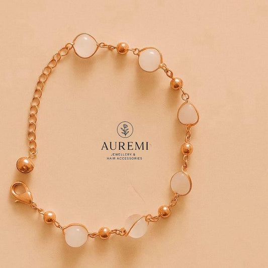 Rose Gold-Plated Pearl Bracelet